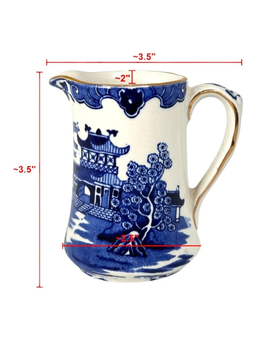 Burleigh Ware Blue Willow Small Tea Creamer Dinnerware Tableware UK England - Picture 2 of 7